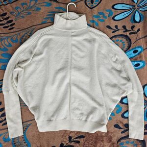 French Connection white batwing turtleneck sweater small